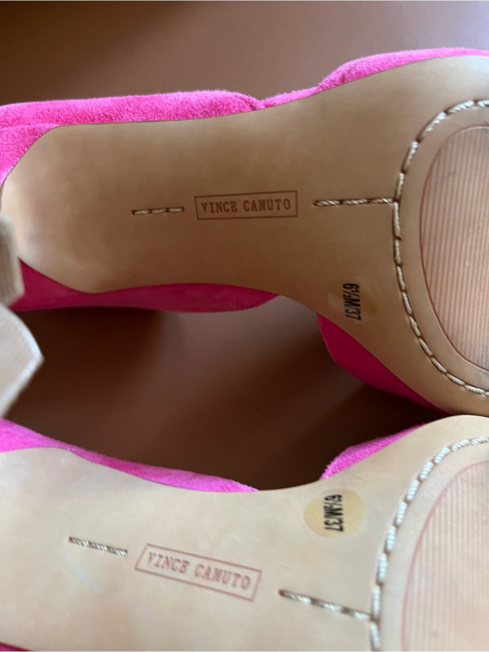 Vince Camuto Heels Open-Toe Hot Pink Suede size 6.5 - Picture 7 of 11